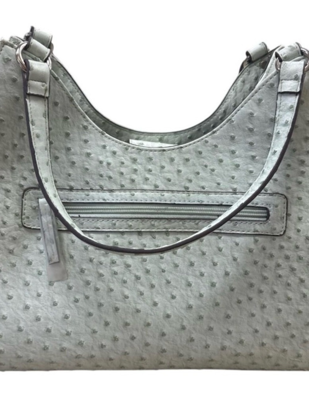 Mondani NY mint green ostrich embossed shoulder handbag excellent condition